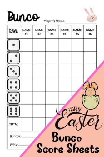 Easter Bunco Sheets: Handy Size 6 x 9 in, Happy Easter Edition bunco ...