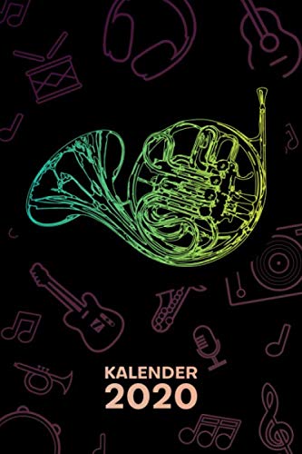 KALENDER 2020: A5 Musikinstrumente Terminplaner für Hornist mit DATUM 