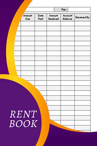 Rent Book: Rent Book for Tenants, 110 Pages Purple Theme by LiBusiness ...