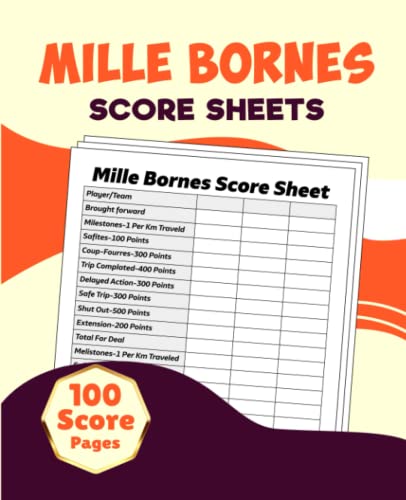 Mille Bornes Score Sheets: 100 Large Score Pads for Scorekeeping ...
