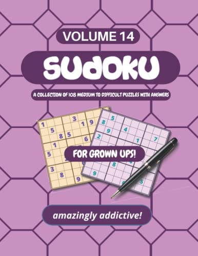 Sudoku VOLUME 14 For Grown ups Medium And Difficult Puzzles With 