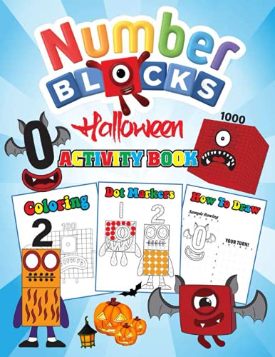 Numberblocks Halloween Activity Book: Coloring, Color by number, Dot ...