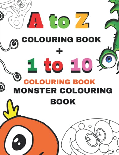 a to z colouring book and 1 to 10 colouring book, monster colouring ...