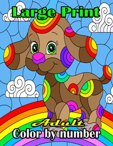 Large Print Adult Color by number: Large Print Adults Color By Number ...