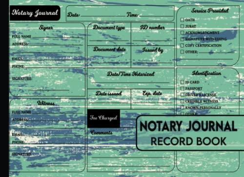 Notary Journal Record Book: Official Notary Book to Log a Detailed ...