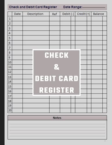 Check and Debit Card Register: Checking Account Ledger | Check Log Book ...