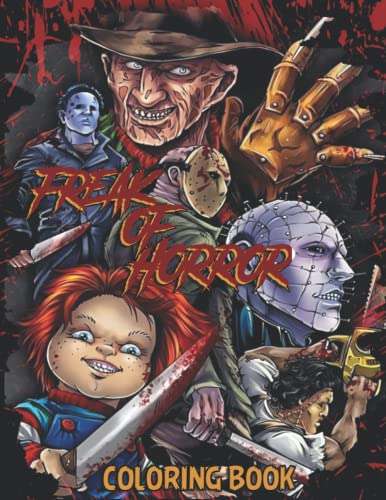Freak Of Horror Coloring Book: 50 Creepy Illustrations Colouring Pages ...
