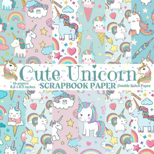 Cute Unicorn Scrapbook Paper 16 Unicorn Scrapbook Paper for