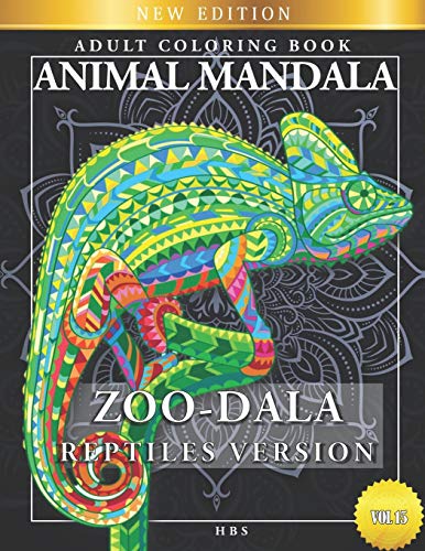 ZOO-DALA REPTILES VERSION VOL 15 , ANIMAL MANDALA, ADULT COLORING BOOK ...