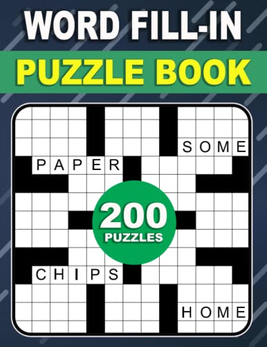 Word Fill in Puzzle Book For Adults: 200 Puzzles with Large Print: Word ...