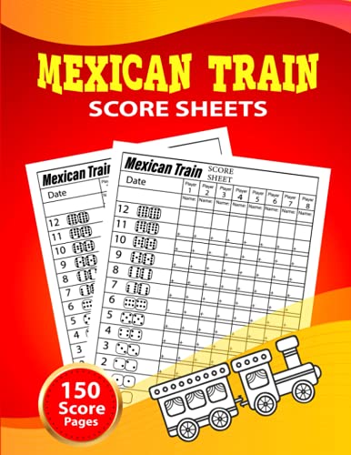 Mexican Train Score Sheets: 150 Large Mexican Train Game Score pads ...