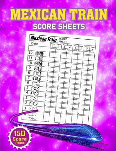 Mexican Train Score Sheets: 150 Large Mexican Train Game Score pads ...
