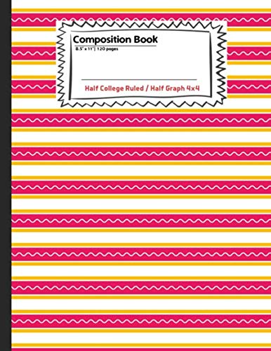 Used Math Composition Book The Composition Book: Half College Ruled / Half Graph 4x4 vol.7 ...
