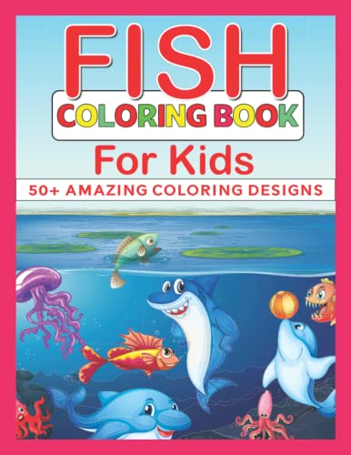 FISH COLORING BOOK FOR KIDS: Funny and cute fish coloring book with ...