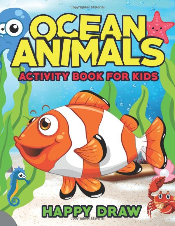 Ocean Animals Activity Book For Kids: coloring book and mazes for ages ...