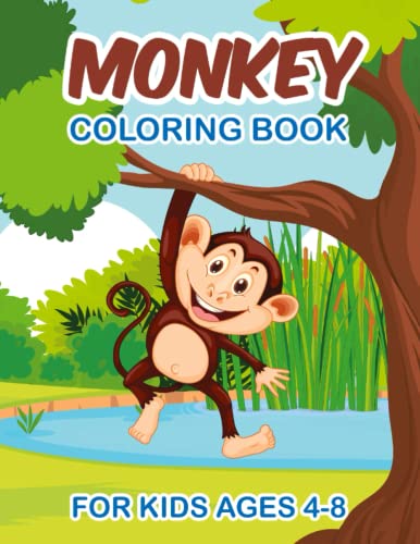 Monkey Coloring Book for kids: Funny Animal Coloring Book with Cute ...