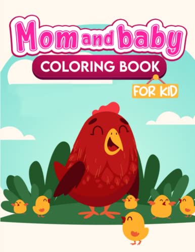 Cute Mom And Baby Animal Coloring Book: Cute Mom With Baby Animals ...