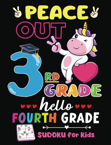 Peace Out 3rd Grade Graduation Unicorn Hello 4th Grade 6x6 4x4 