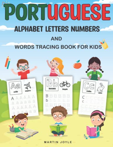 Portuguese Alphabet Letters Numbers and Words Tracing Book for Kids ...