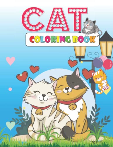 Cat Coloring Book: Cute cat coloring book with High quality interior(to ...