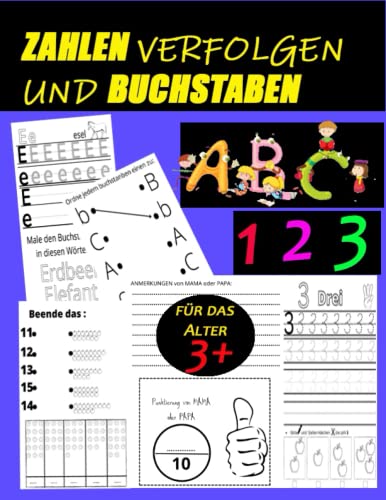 ZAHLEN VERFOLGEN UND BUCHSTABEN: Buchstaben Und Zahlen Schreiben Lernen