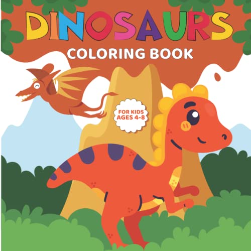 Dinosaur Coloring Books for Kids Ages 4-8: Dinosaur coloring book for ...
