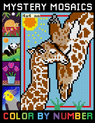 Mystery Mosaics Color By Number: Large Print Simple Mosaic Coloring Book for Kids, Adults ...