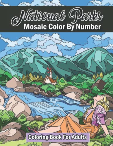 National Parks Color By Number Adult Coloring Book For Adults: 30 ...