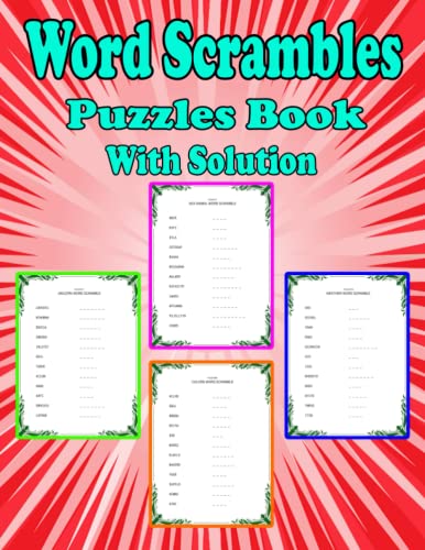 Word Scrambles Puzzle Book With Solution: Large Print Word Scramble ...