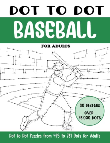 Dot to Dot Baseball for Adults: Baseball Connect the Dots Book for ...