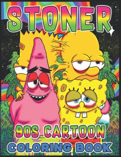 90s Cartoon Stoner Coloring Book For Adults: Coloring Book For Stress ...