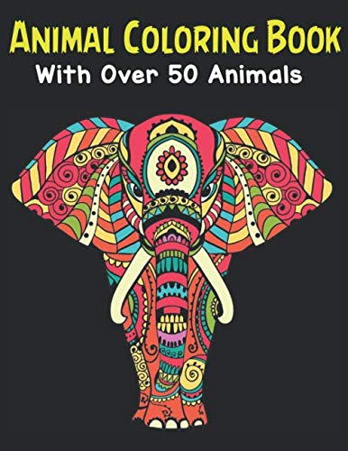 Animal Coloring Book With Over - 121338592 