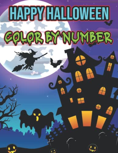 Happy Halloween Color by Number: 30 Easy Paint By Number Coloring Pages ...