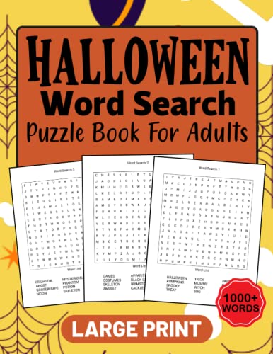 Halloween Word Search Puzzle Book for Adults: Halloween Word Search ...