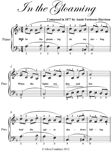 In the Gloaming Easy Piano Sheet Music PDF by Annie Fortescue Harrison ...