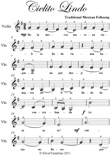Cielito Lindo Easy Violin Sheet Music by Traditional Mexican Folk Song ...