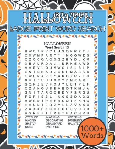 Halloween large Print Word Search Book 1000+ Words: Adult with ...
