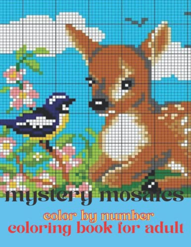 mystery mosaics color by number coloring book for adult: Stress ...