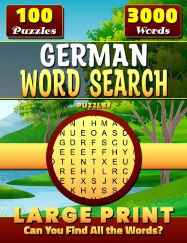 German Word Search Puzzles: Large Print. German Puzzle Book. German ...
