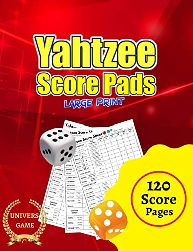 yahtzee score pads: large print ,Record Score Keeper Book , yahtzee ...