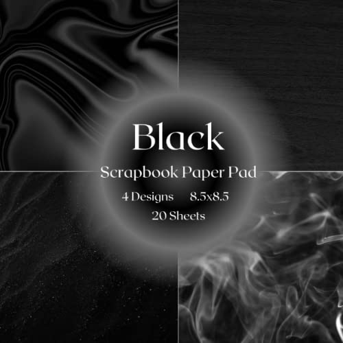 Black Scrapbook Paper Pad Black Themed Craft Paper Pad, Aesthetic