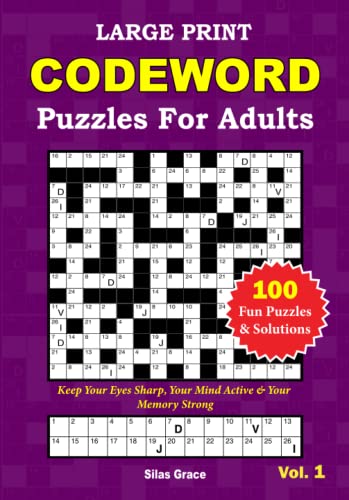 LARGE PRINT CODEWORD Puzzles For Adults: VOLUME 1:: 100 Different and ...