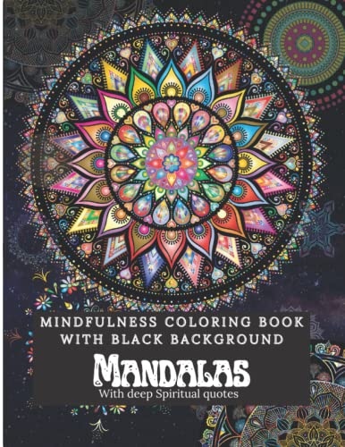 Mindfulness Coloring Book For Adults with black background: Adult ...