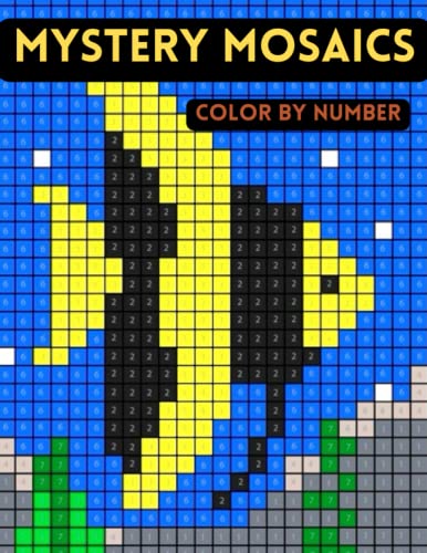 Mystery Mosaics Color By Number: Large Print landscape Adult Coloring ...
