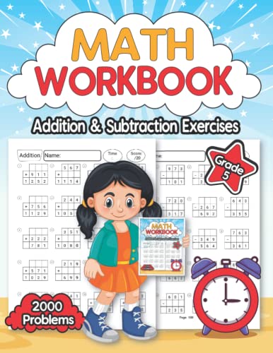 Math Workbook Grade 5 Addition and Subtraction Exercises: Triple Digit ...