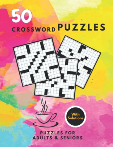 50 Crossword puzzles Puzzles for adults seniors: Medium to hard