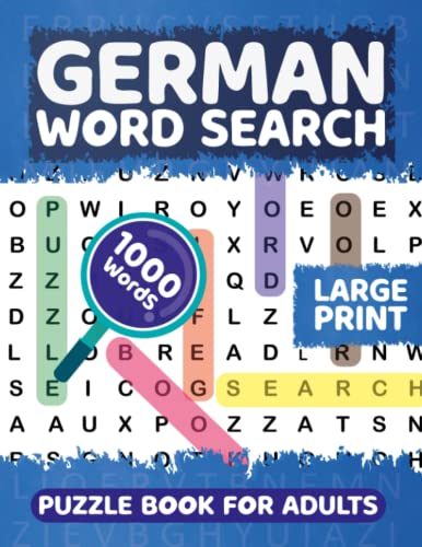 German Word Search Puzzle Book fo Adults: Large Print for Adults in ...