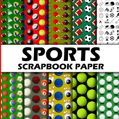 Sports Scrapbook Paper Decorative Sport Themed Craft Paper For Scrapbooking, Origami, Junk