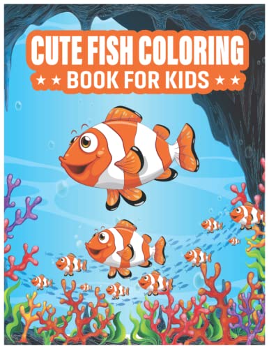 Cute Fish Coloring book for kids: large print with ocean Fish Coloring ...