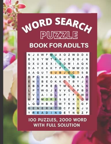word search puzzle book for adults large print: 100 Themed Puzzles ...